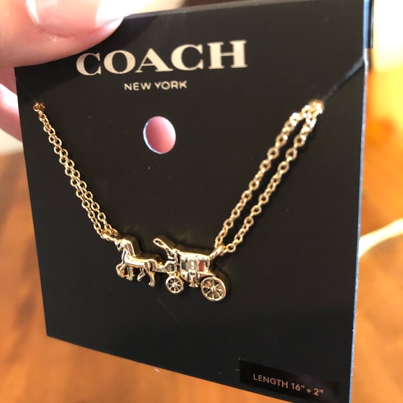 Coach Jewelry - COACH | Double gold chain horse & buggy ne…